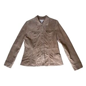 Vtg Apostrophe Genuine Suede Leather Jacket